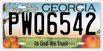 GA license plate PWQ6542