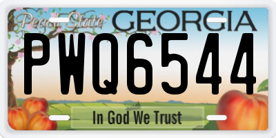 GA license plate PWQ6544