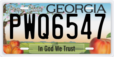 GA license plate PWQ6547