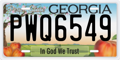 GA license plate PWQ6549