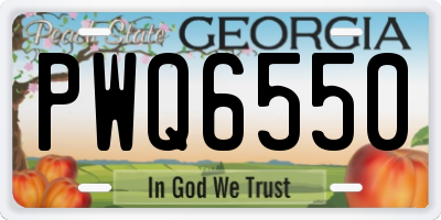 GA license plate PWQ6550