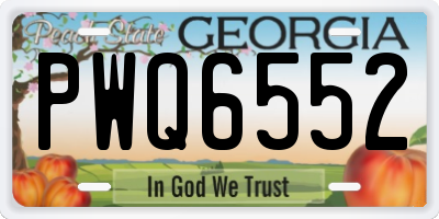 GA license plate PWQ6552