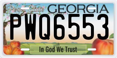 GA license plate PWQ6553