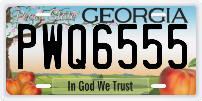 GA license plate PWQ6555