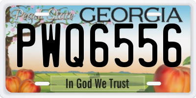 GA license plate PWQ6556