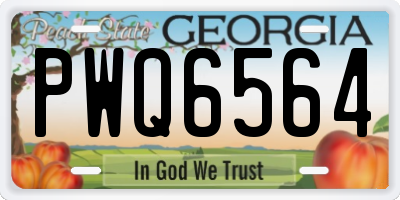 GA license plate PWQ6564