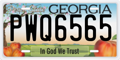 GA license plate PWQ6565