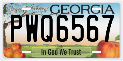 GA license plate PWQ6567