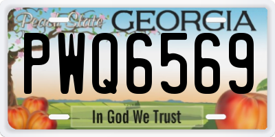 GA license plate PWQ6569