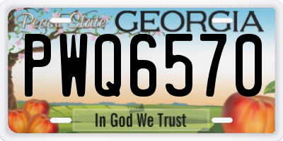 GA license plate PWQ6570