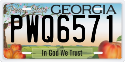 GA license plate PWQ6571
