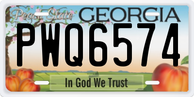 GA license plate PWQ6574