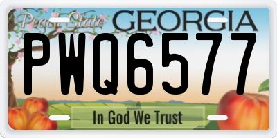 GA license plate PWQ6577