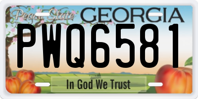 GA license plate PWQ6581