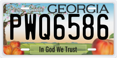 GA license plate PWQ6586
