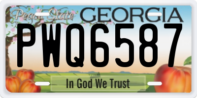 GA license plate PWQ6587