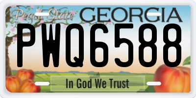 GA license plate PWQ6588