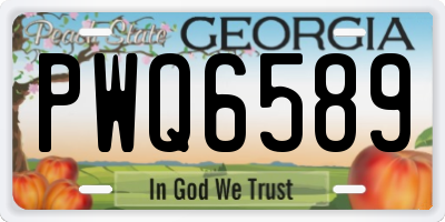 GA license plate PWQ6589