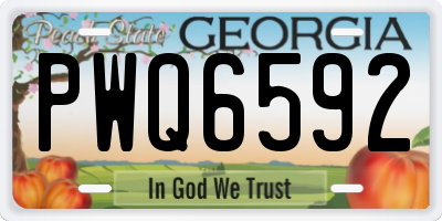 GA license plate PWQ6592