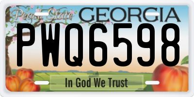 GA license plate PWQ6598
