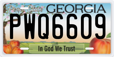 GA license plate PWQ6609