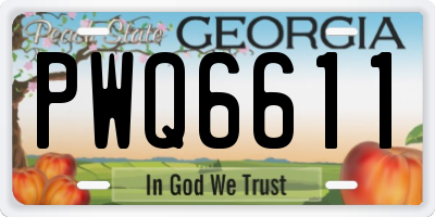 GA license plate PWQ6611