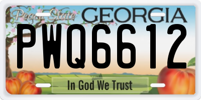 GA license plate PWQ6612