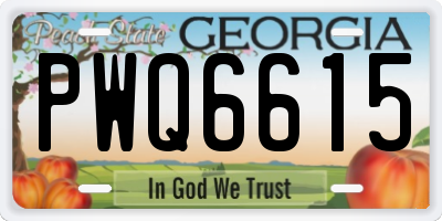GA license plate PWQ6615