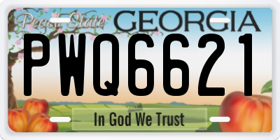 GA license plate PWQ6621