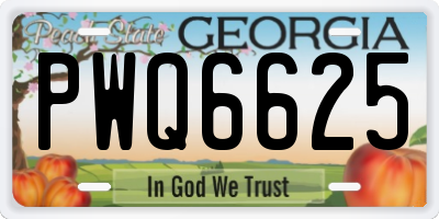 GA license plate PWQ6625