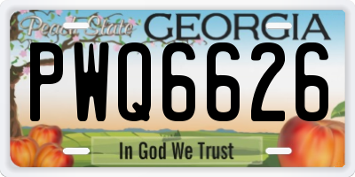 GA license plate PWQ6626