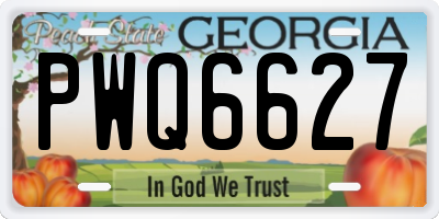 GA license plate PWQ6627