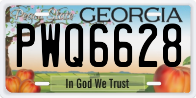 GA license plate PWQ6628