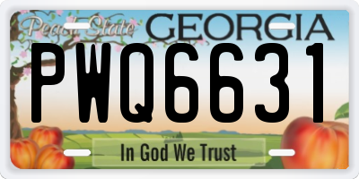 GA license plate PWQ6631