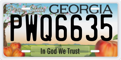 GA license plate PWQ6635