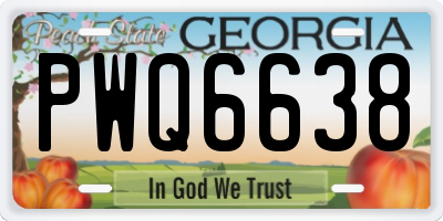 GA license plate PWQ6638