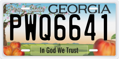 GA license plate PWQ6641