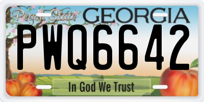 GA license plate PWQ6642
