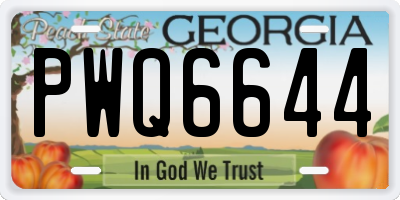 GA license plate PWQ6644