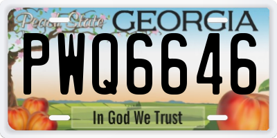 GA license plate PWQ6646