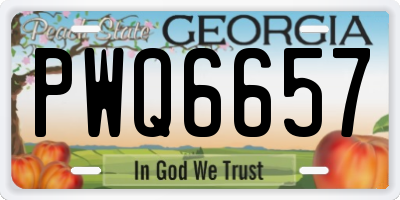GA license plate PWQ6657