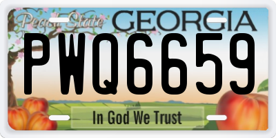 GA license plate PWQ6659