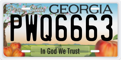 GA license plate PWQ6663