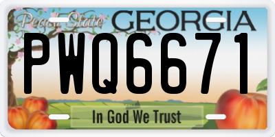 GA license plate PWQ6671