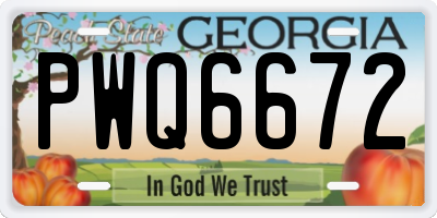 GA license plate PWQ6672