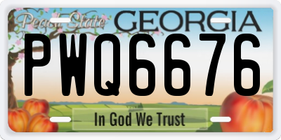 GA license plate PWQ6676