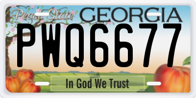 GA license plate PWQ6677