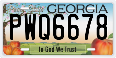 GA license plate PWQ6678