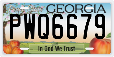 GA license plate PWQ6679