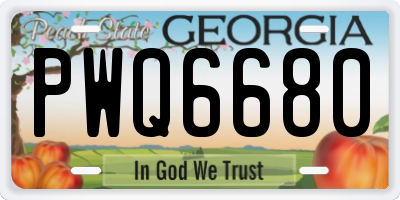 GA license plate PWQ6680